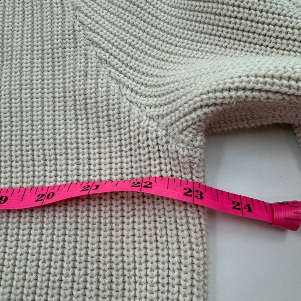 John Galt Oversized Beige Sweater One Size Cozy Neutral Pullover - Picture 7 of 8